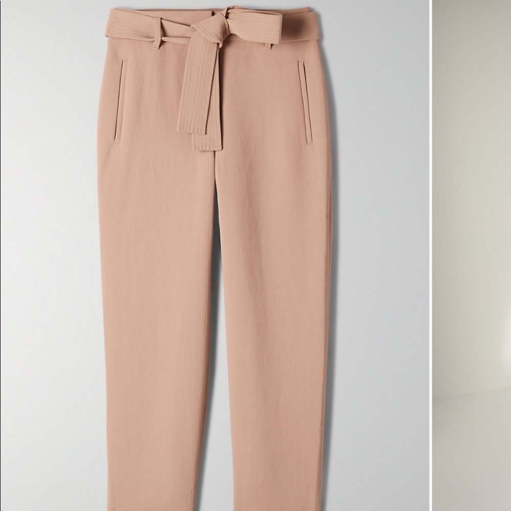 Aritzia Beige Straight Leg Pants